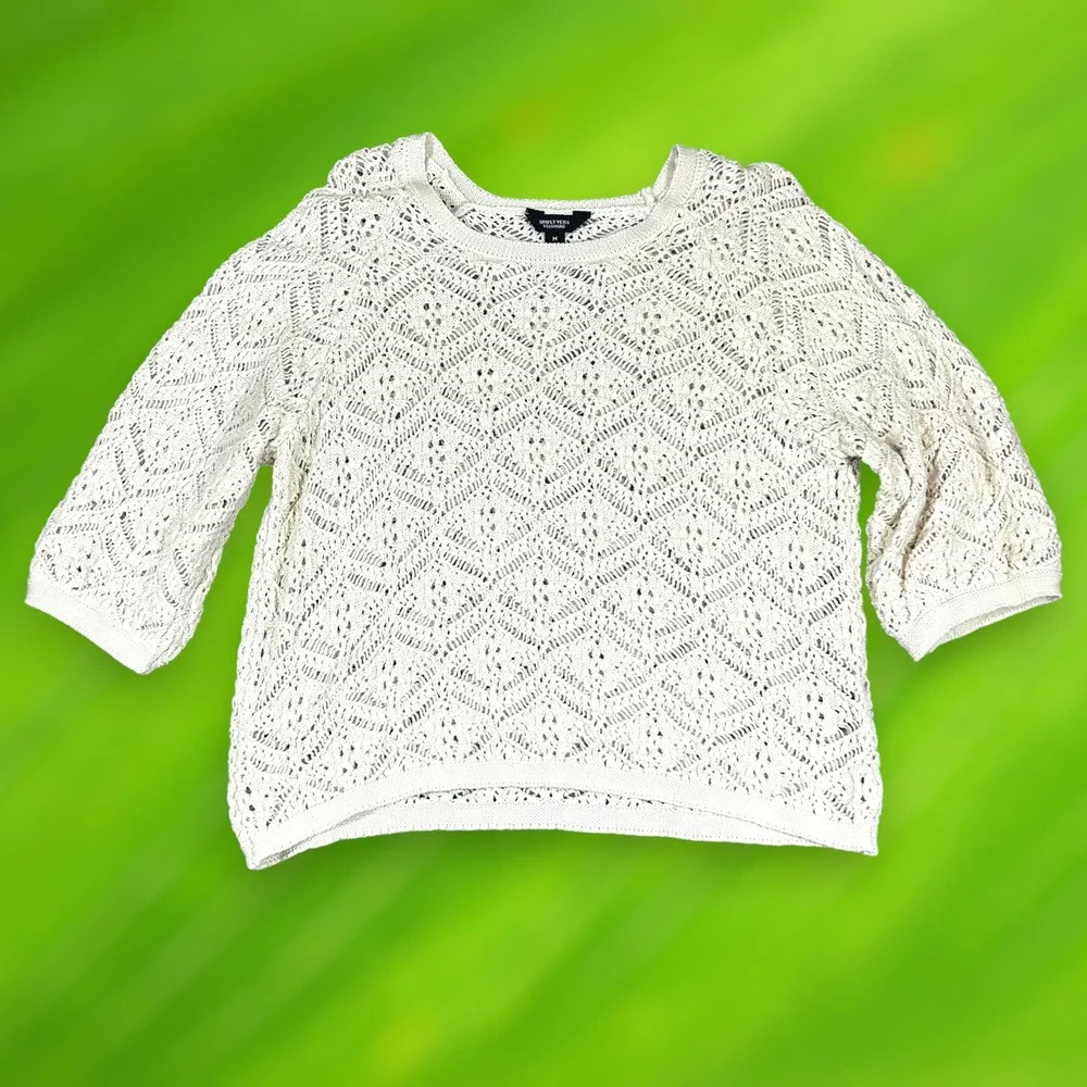 Simply Vera Women's Medium Cotton Crewneck Sweater Vera Wang